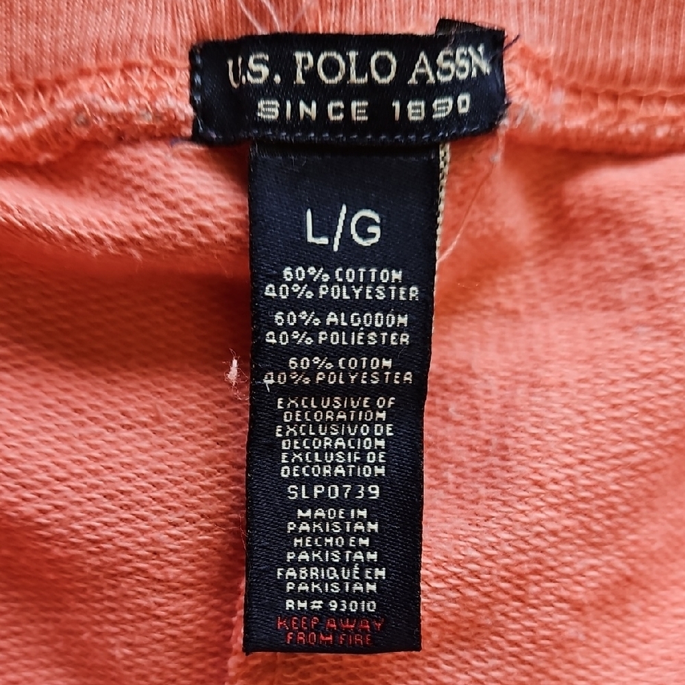 U.S. Polo Assn. Coral Pink Drawstring Joggers Sz L - Picture 8 of 10